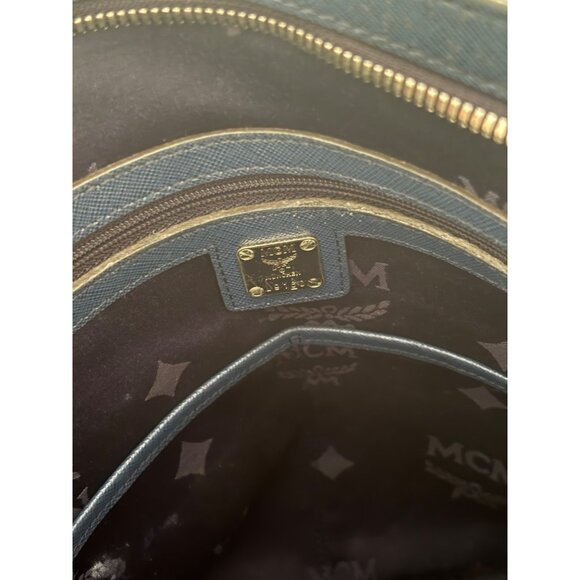 MCM Blue Leather Crossbody Bag With Adjustable Strap - Picture 8 of 8